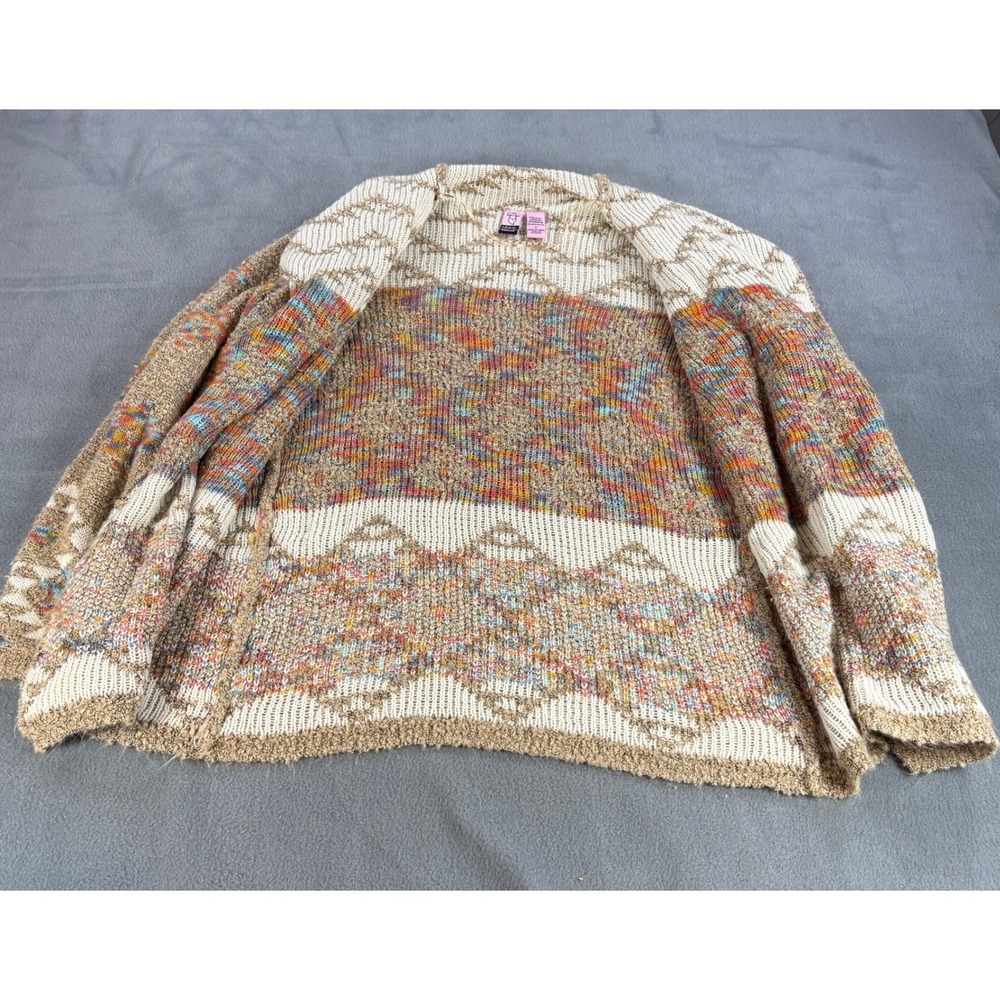 Love On A Hanger Womens Southwestern Open Front Cardigan Multicolor Tan Small - Picture 4 of 8
